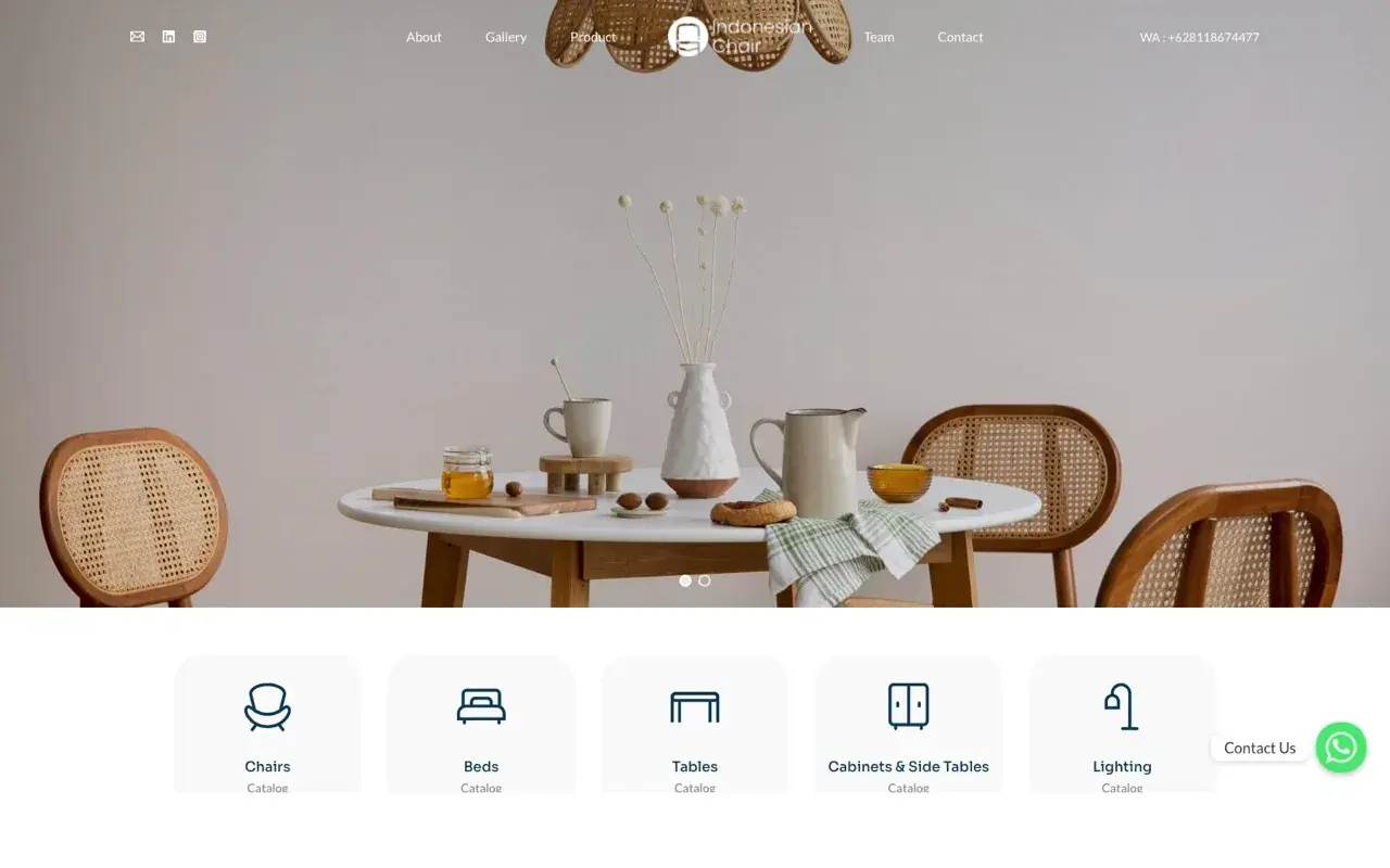 Pratinjau website Indonesian Chair di indonesianchair.com