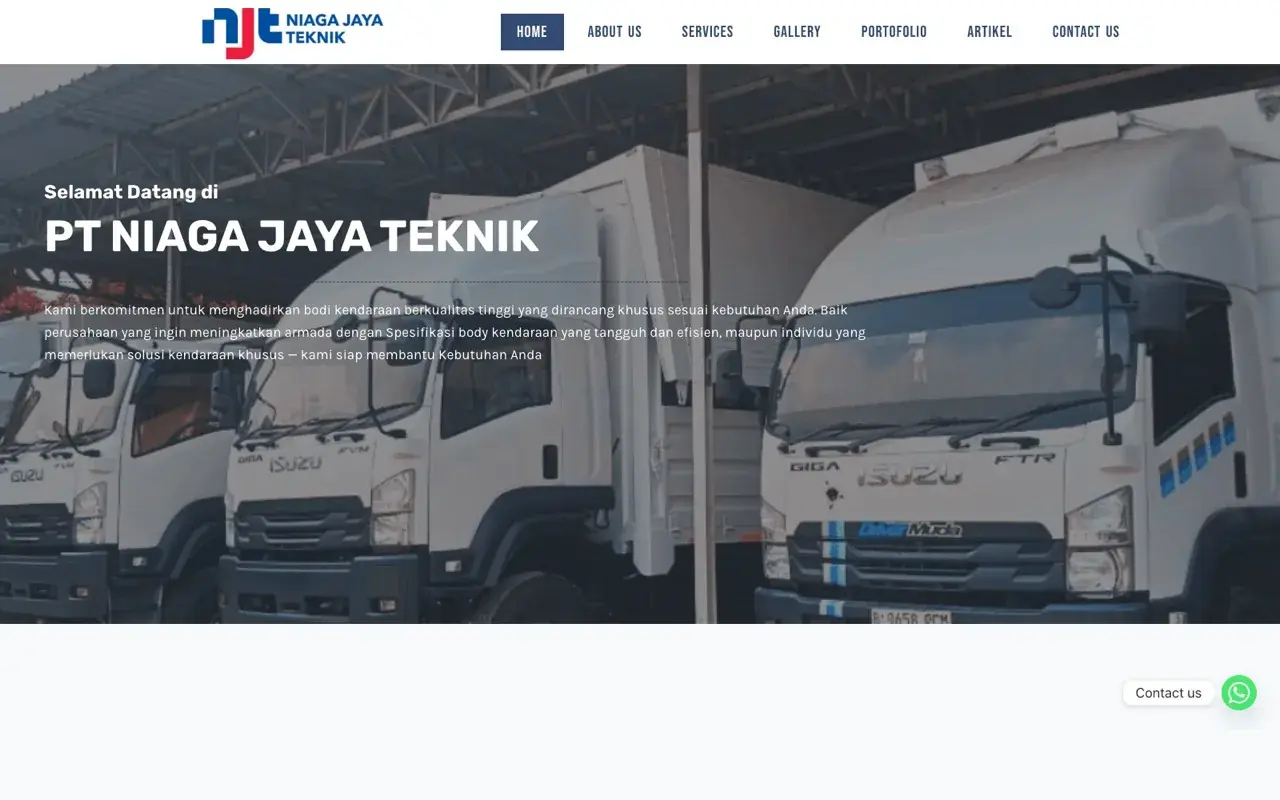 Pratinjau website PT Niaga Jaya Teknik di niagajayateknik.com
