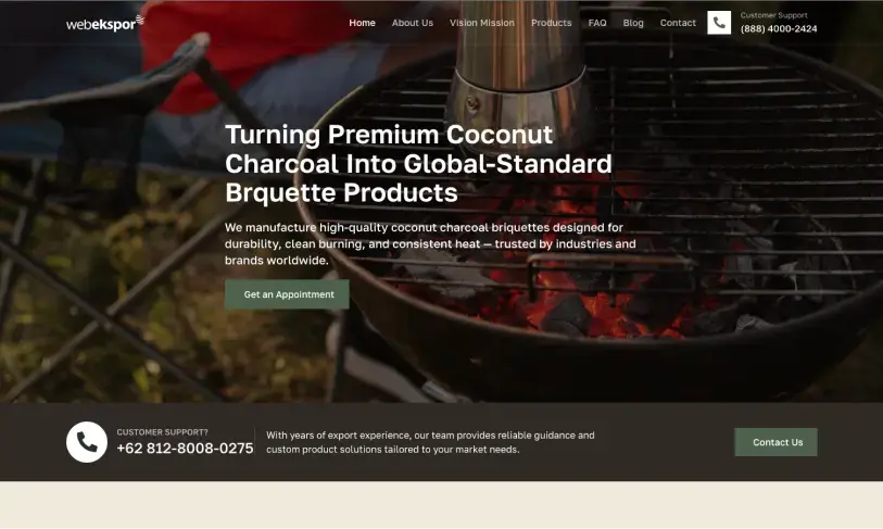 Template Briquette Supplier untuk eksportir Briket & Arang