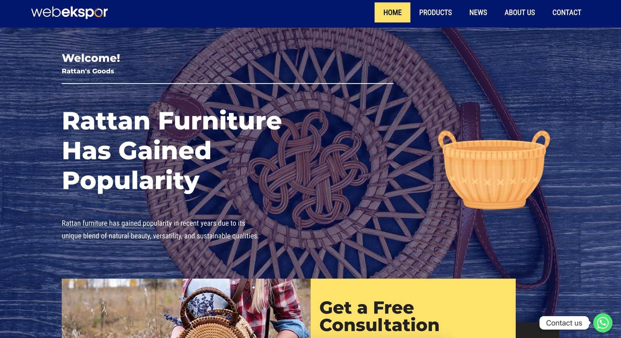 Template Handwoven Rattan untuk eksportir Rotan & Furniture