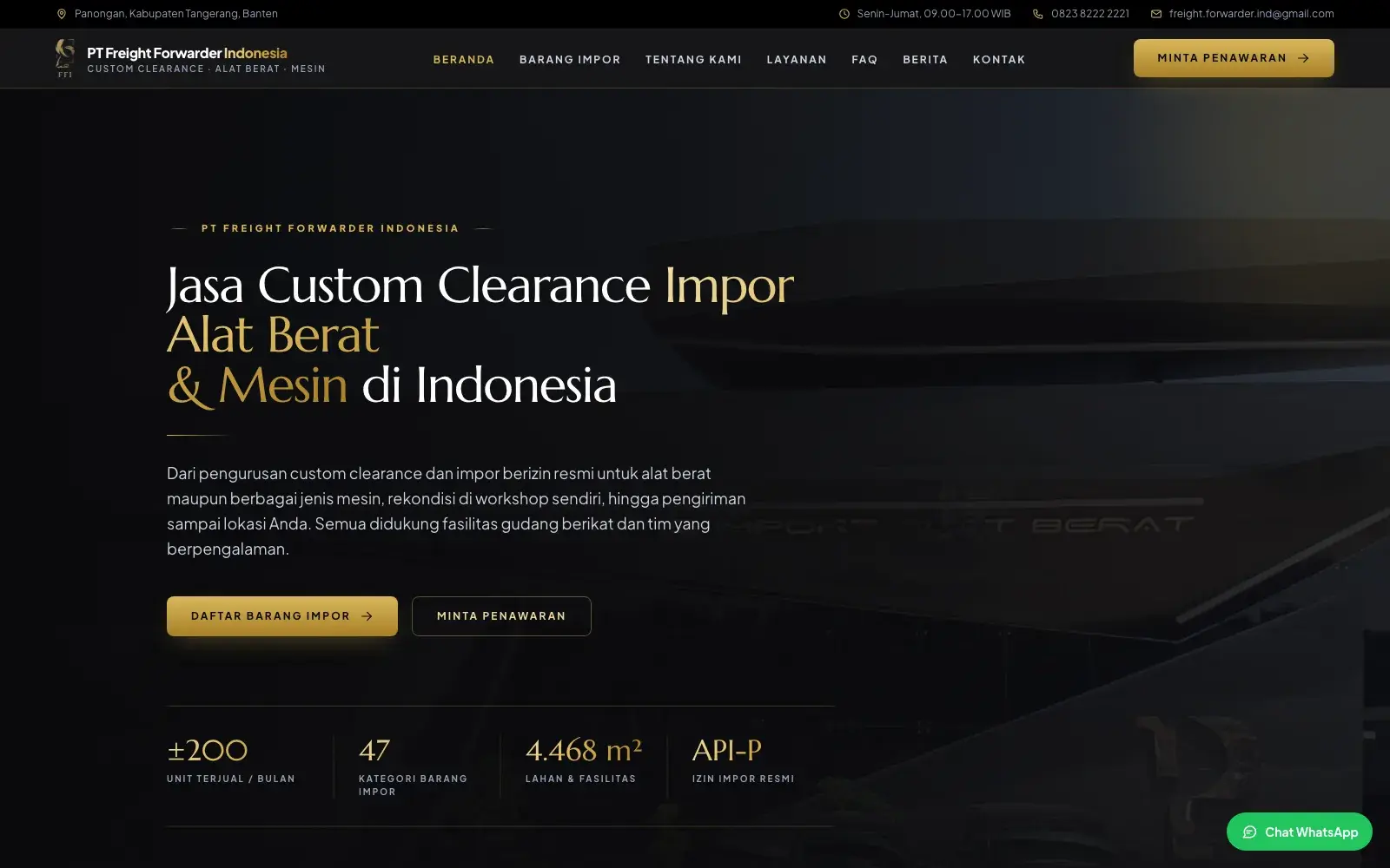 Website PT FREIGHT FORWARDER INDONESIA