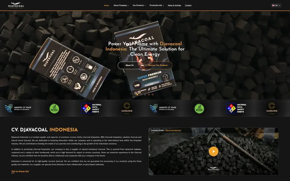 Preview website djavacoal.com